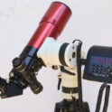 Nexus DSC shelf for Explore Scientific Twilight-I mount side view with DSC on it