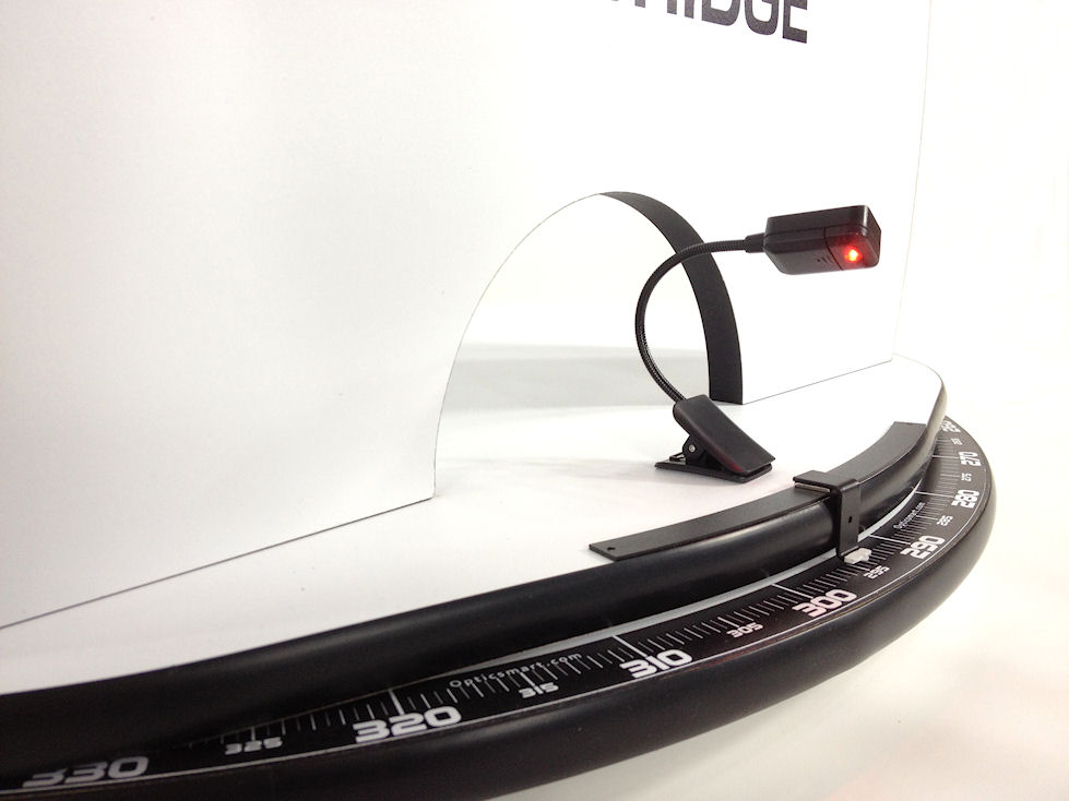 A close-up of analogue setting circles on a Meade Lightbridge