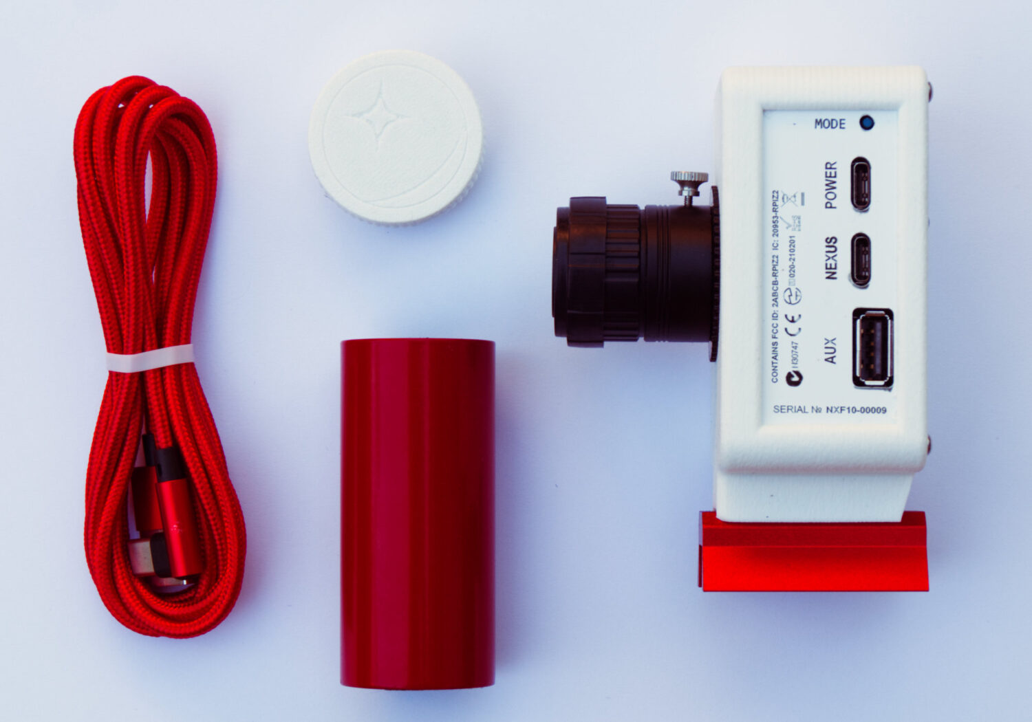 A white Nexus eFinder plate solving device disassembled